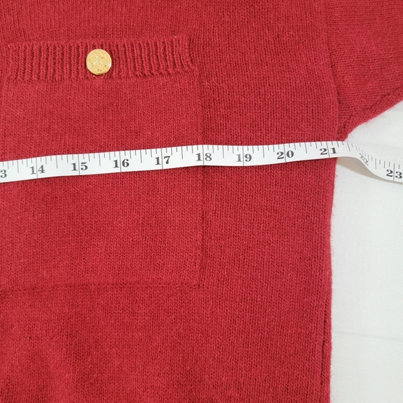 Vintage Ricardo Lenzi Size Medium to Large Angora and Lambswool Red Sweater - Picture 5 of 7